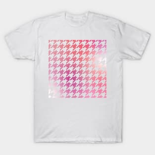 Houndstooth Pattern Pretty in Pink Gradient T-Shirt